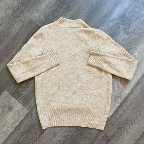 Lucky Brand Surplice Sweater Oatmeal XS Cross Front Neutral Minimalist - Picture 4 of 7